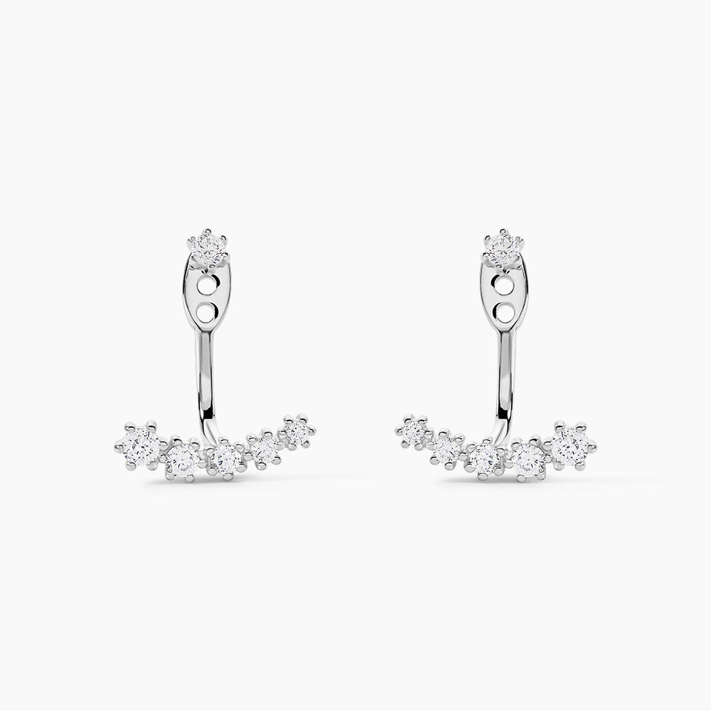 Bijoux D'oreilles Karoly Argent Blanc Oxyde De Zirconium - Piercings d'oreilles Femme | Marc Orian