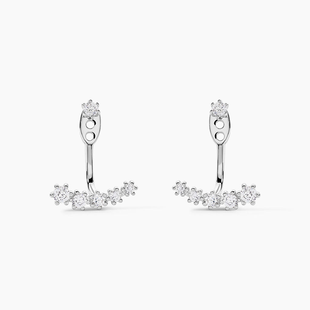 Bijoux D'oreilles Karoly Argent Blanc Oxyde De Zirconium - Piercings d'oreilles Femme | Marc Orian