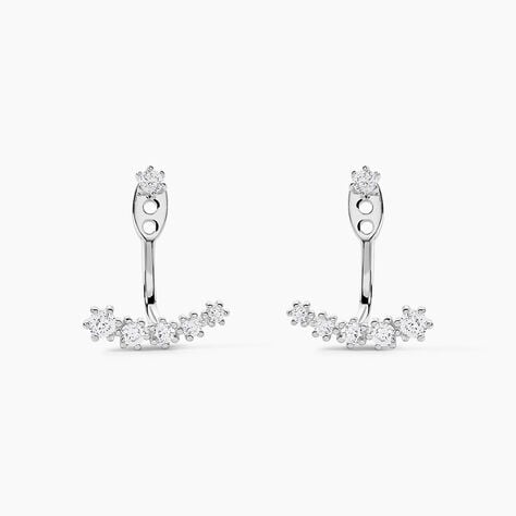 Bijoux D'oreilles Karoly Argent Blanc Oxyde De Zirconium - Piercings d'oreilles Femme | Marc Orian