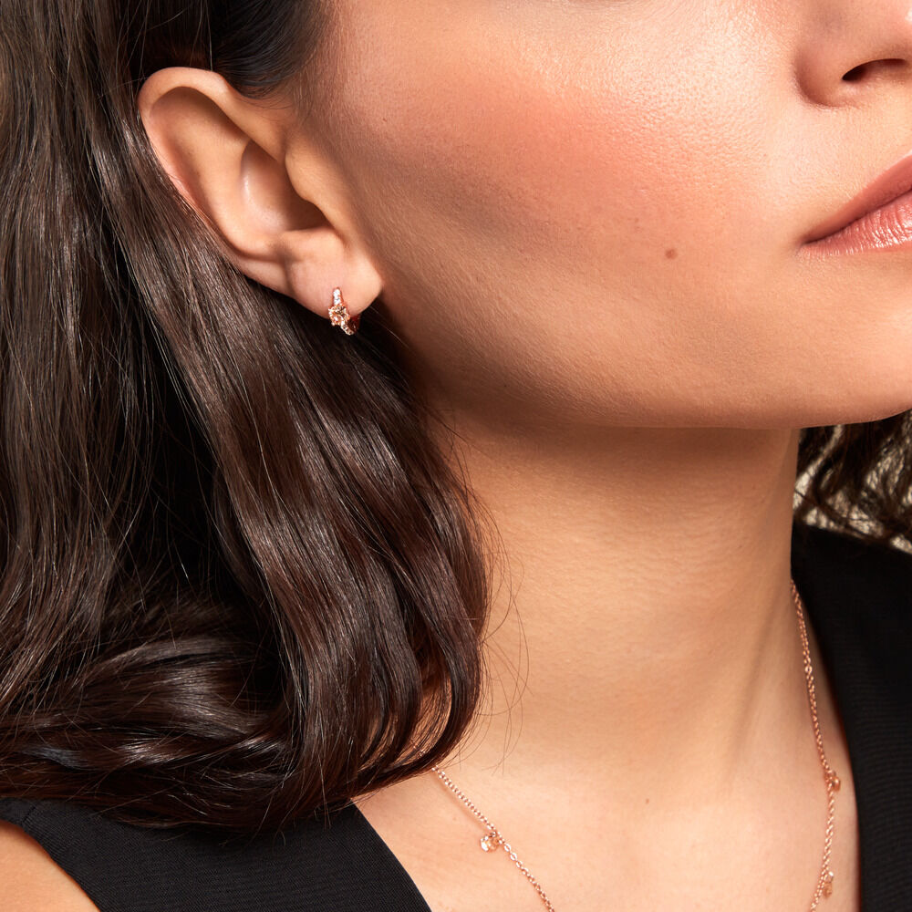 Créoles Gregh Argent Rose Oxyde De Zirconium - Créoles Femme | Marc Orian