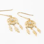 Boucles D'oreilles Plaqu&eacute; Or Jaune Attrape R&ecirc;ves Turquoises - Pendantes Femme | Marc Orian