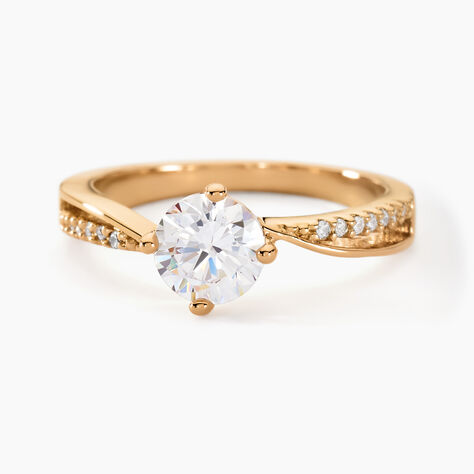 Bague Solitaire Sarah-lee Plaqu&eacute; Or Jaune Oxyde De Zirconium - Bijoux fantaisie Femme | Marc Orian