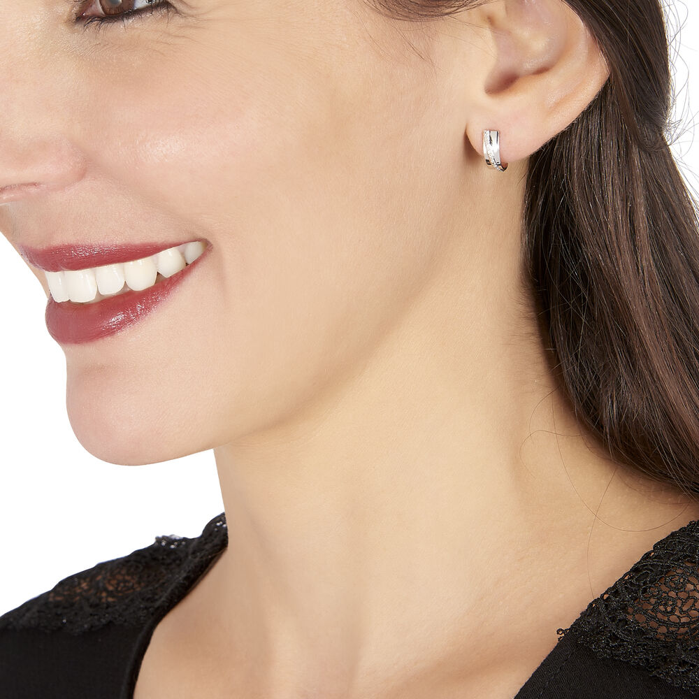 Créoles Timira Rondes Or Blanc Diamant -  Femme | Marc Orian