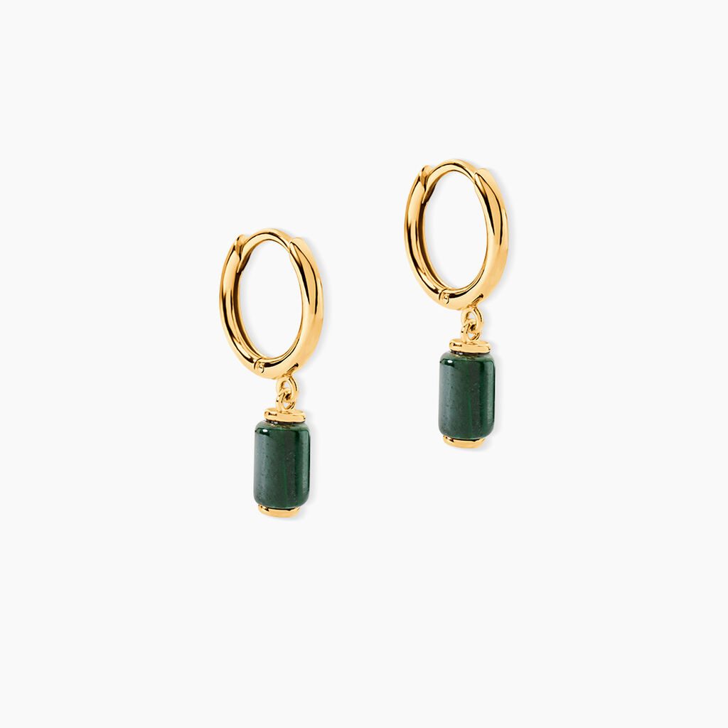 Cr&eacute;oles Ean Or Jaune Malachite - Cr&eacute;oles Femme | Marc Orian