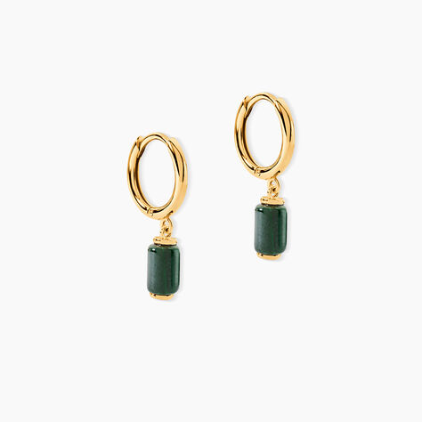 Cr&eacute;oles Ean Or Jaune Malachite - Cr&eacute;oles Femme | Marc Orian