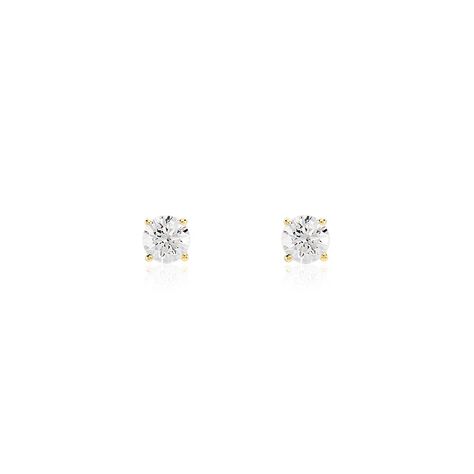 Boucles D'oreilles Puces Or Jaune Aphrodite Diamants - Puces Femme | Marc Orian