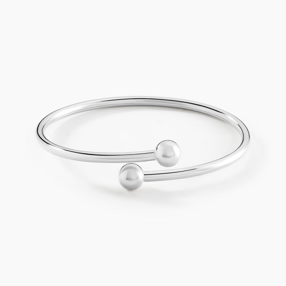 Bracelet Jonc Noûr Argent Blanc - Bracelets joncs Femme | Marc Orian