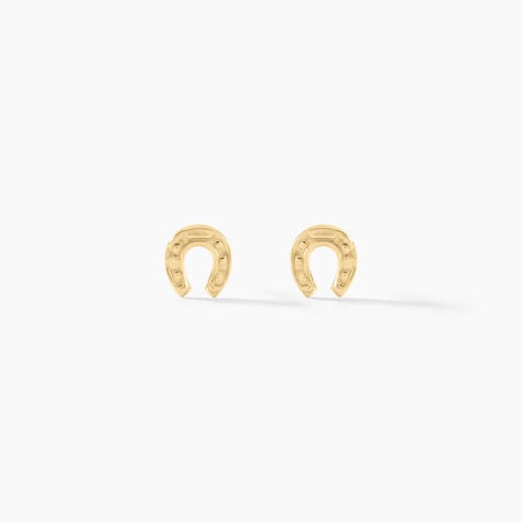 Boucles D'oreilles Puces Freyia Cheval Or Jaune - Puces Famille | Marc Orian