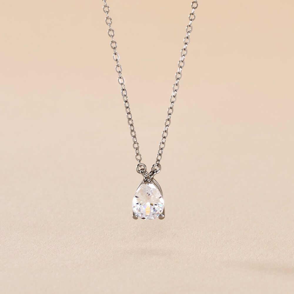 Collier Carolyn Argent Blanc Oxyde De Zirconium - Colliers solitaires Femme | Marc Orian