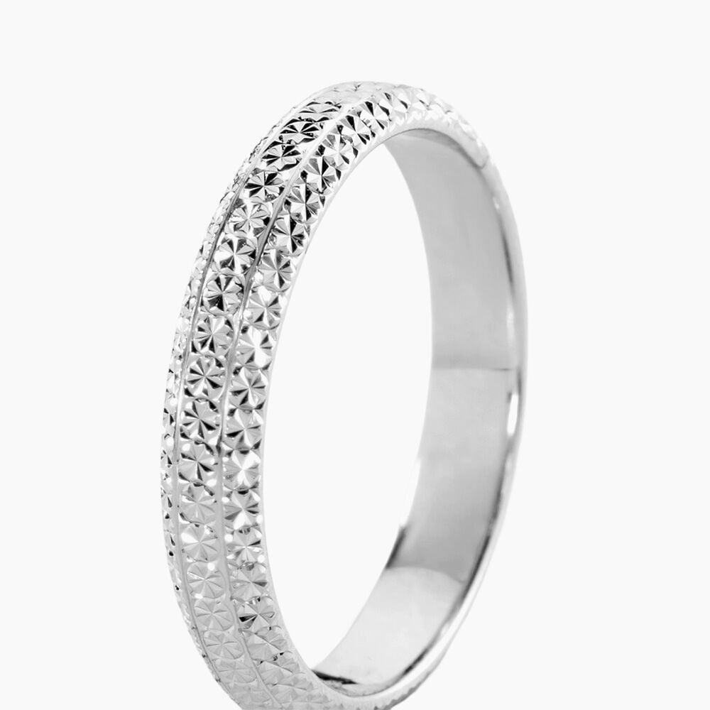 Alliance Multi Facettes Diamantee Or Blanc - Alliances duo Unisex | Marc Orian