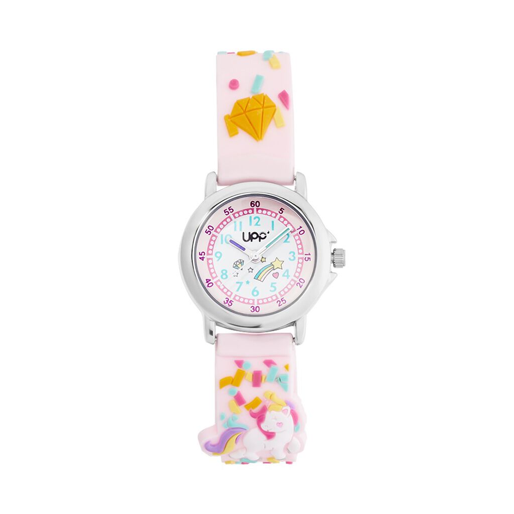 Montre Upp Fuzzy Rose Et Blanc - Montres &eacute;tanches Enfant | Marc Orian