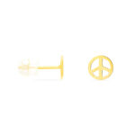 Boucles D'oreilles Puces Bilal Peace Or Jaune - Puces Femme | Marc Orian