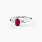 Bague Edgina Or Blanc Rubis Et Diamant - Bagues vintage Femme | Marc Orian