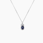 Collier Cloee Or Blanc Saphir Et Diamant - Colliers avec pierres Femme | Marc Orian
