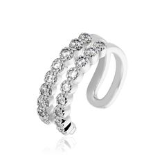 Bague D'oreille Unitaire Widar Argent Blanc Oxyde - Boucles d'oreilles Ear cuffs Femme | Marc Orian
