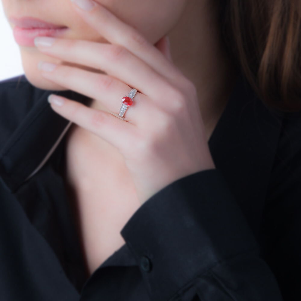 Bague Crista Or Blanc Rubis Et Diamant -  Femme | Marc Orian