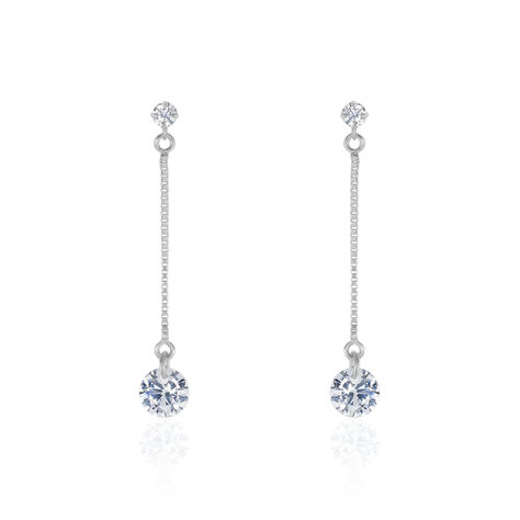 Boucles D'oreilles Pendantes Regane Or Blanc Oxyde De Zirconium - Pendantes Femme | Marc Orian