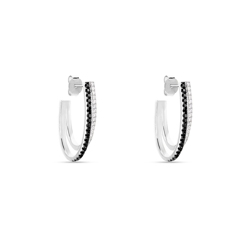 Créoles Yana Argent Bicolore Oxyde De Zirconium - Créoles Femme | Marc Orian