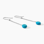 Boucles D'oreilles Pendantes Graziana Argent Blanc Turquoise - Pendantes Femme | Marc Orian