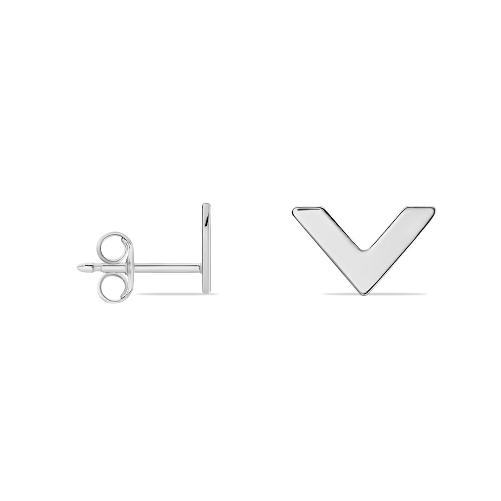 Boucles D'oreilles Puces Veroniica Argent Blanc - Puces Femme | Marc Orian