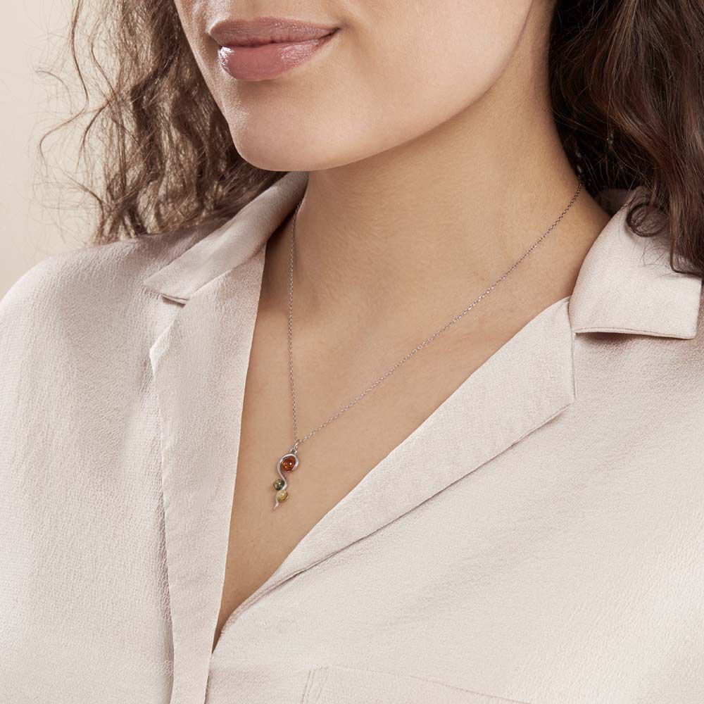Collier Murriel Argent Blanc Ambre - Colliers avec pierres Femme | Marc Orian