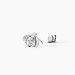 Boucles D'oreilles Puces Bee Argent Blanc - Puces Femme | Marc Orian