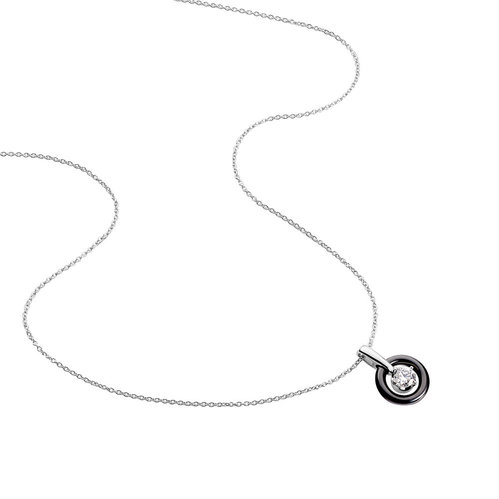 Collier Julietta Argent Blanc Céramique Et Oxyde De Zirconium - Colliers solitaires Femme | Marc Orian