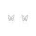 Boucles D'oreilles Puces Bartholomee Papillon Or Blanc - Puces Femme | Marc Orian