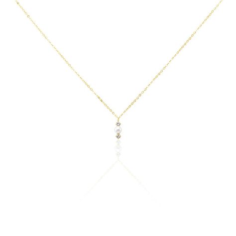 Collier Or Jaune Audrea Perle De Culture Oxydes De Zirconium - Colliers Enfant | Marc Orian