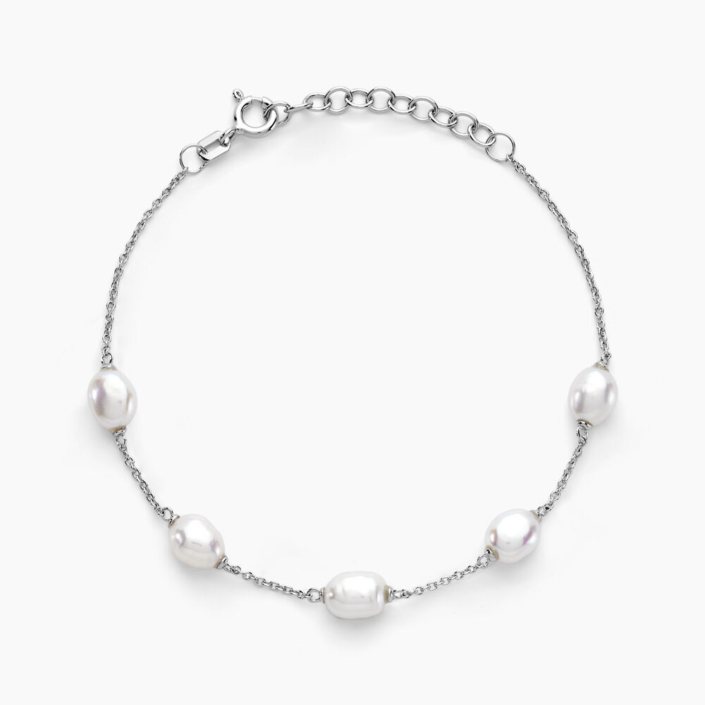 Bracelet Yuna Argent Blanc Perle De Culture - Bracelets chaînes Femme | Marc Orian