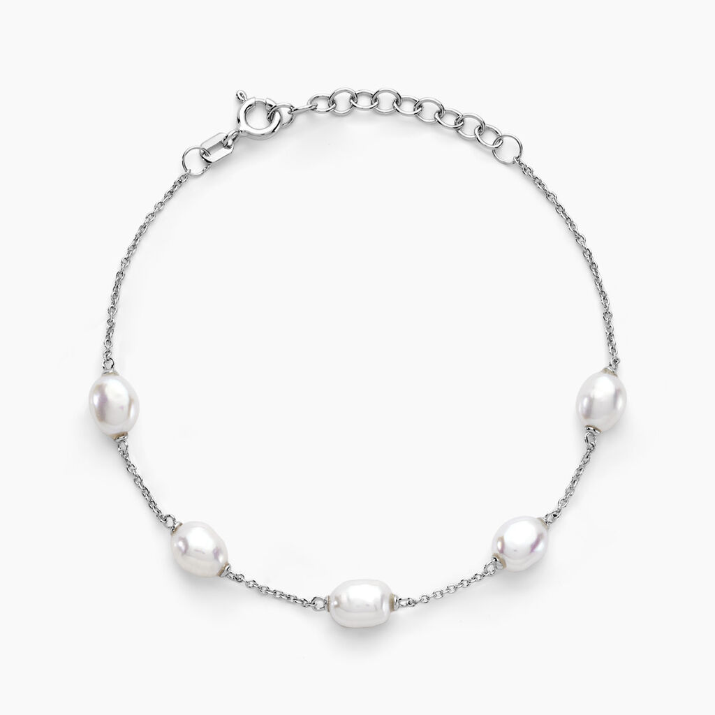 Bracelet Yuna Argent Blanc Perle De Culture - Bracelets chaînes Femme | Marc Orian