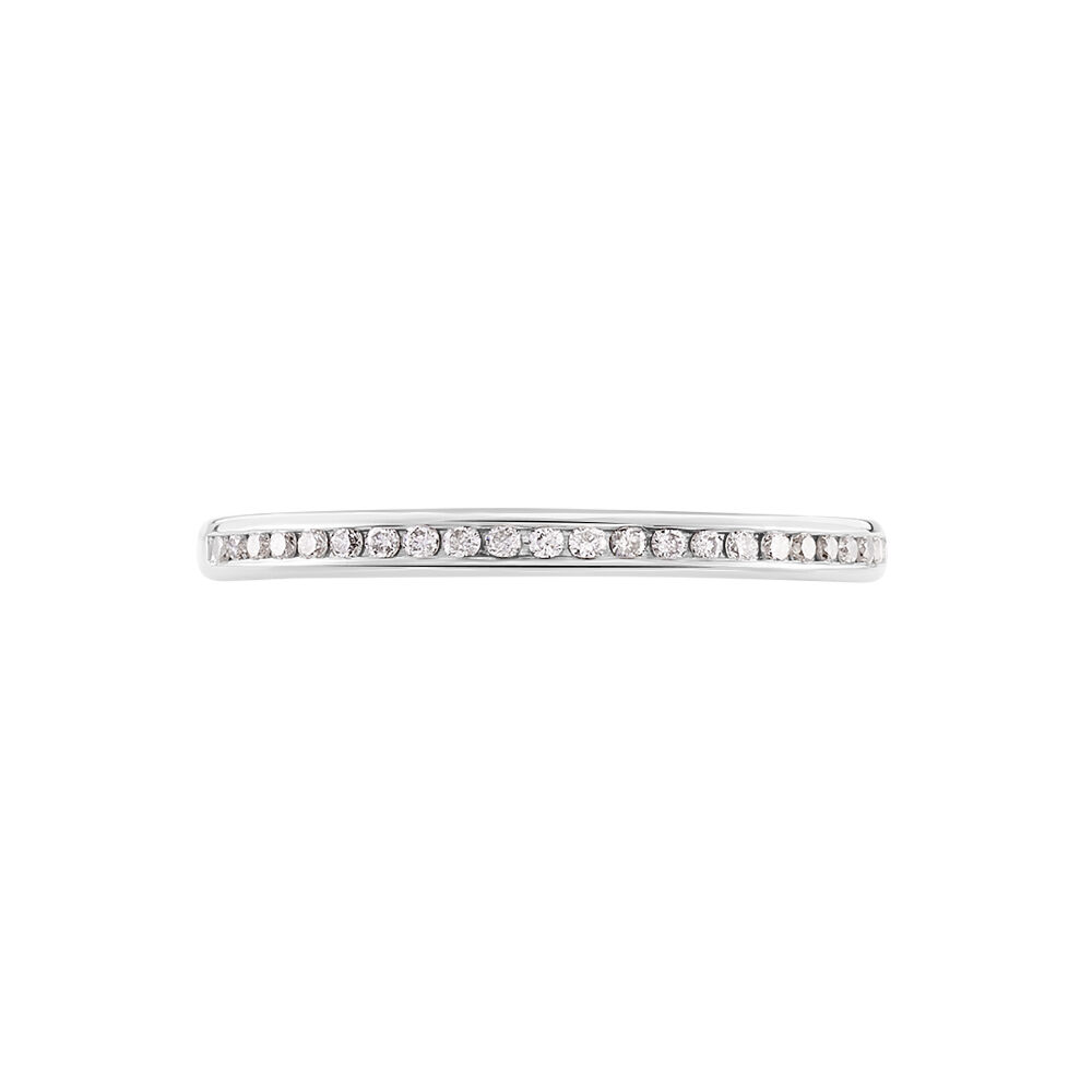 Alliance Laurie Demi-tour Or Blanc Diamant - Alliances avec pierres Femme | Marc Orian