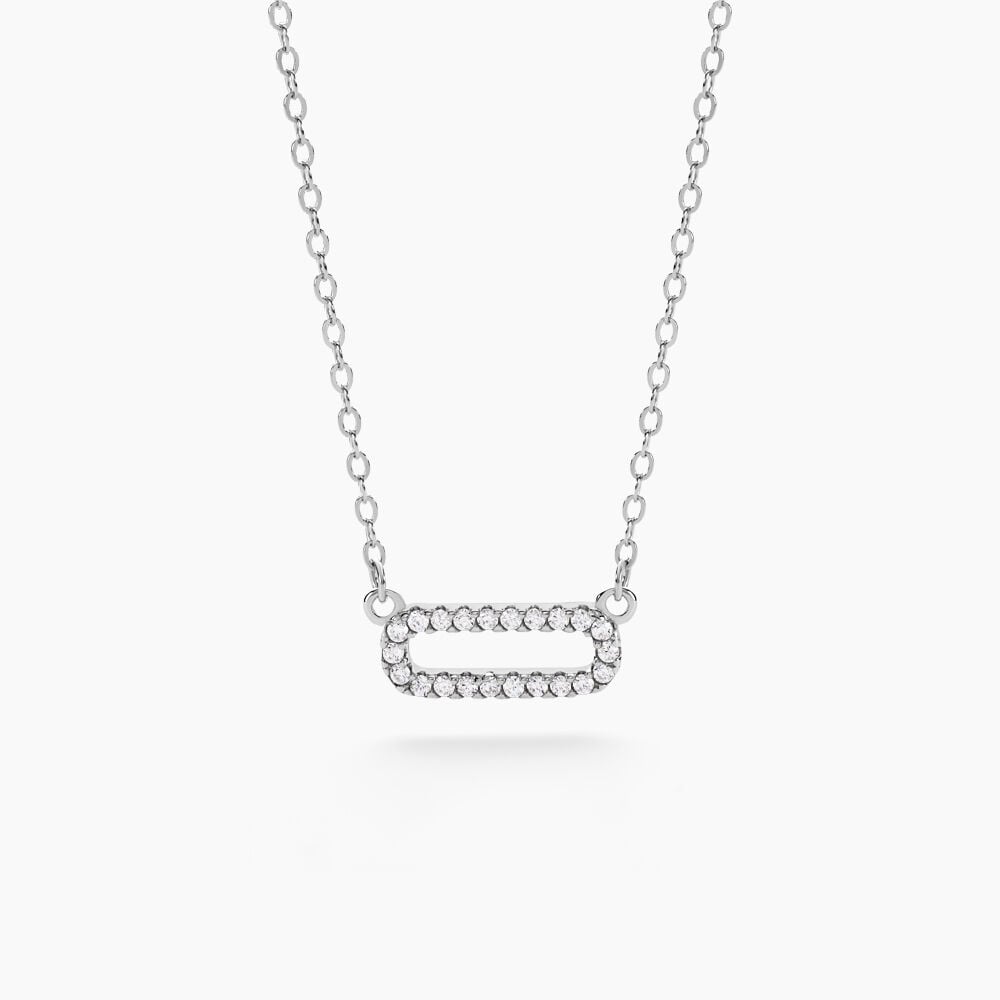 Collier Canelle Argent Blanc Oxyde De Zirconium - Colliers avec pierres Femme | Marc Orian