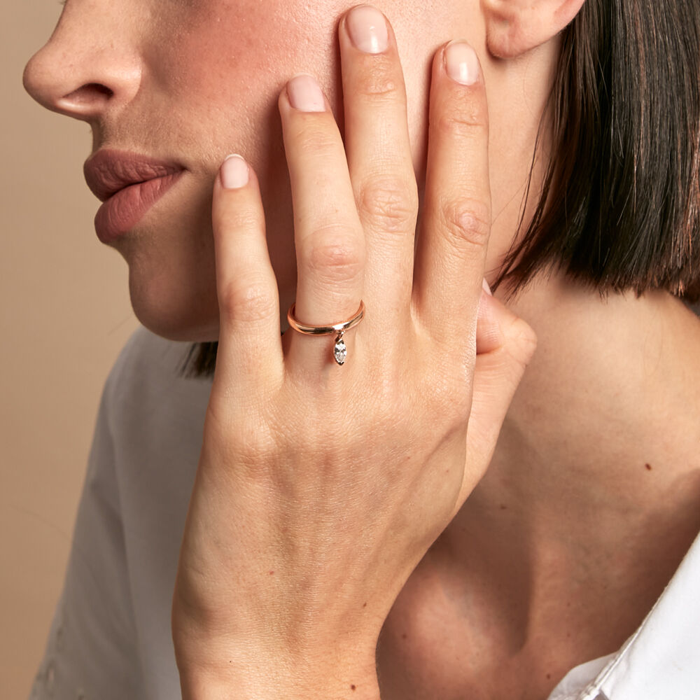 Bague Kenta Argent Rose Oxyde De Zirconium - Bagues breloque Femme | Marc Orian