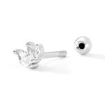 Piercing D'oreille Unitaire Verona Argent Blanc Oxyde De Zirconium - Piercings d'oreilles Femme | Marc Orian