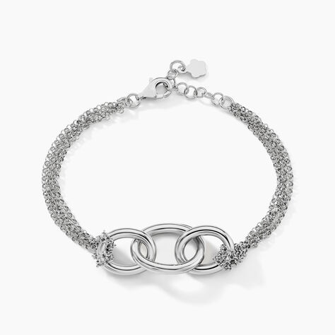 Bracelet Abassia Argent Blanc - Bracelets Anneaux Entrelaces Femme | Marc Orian