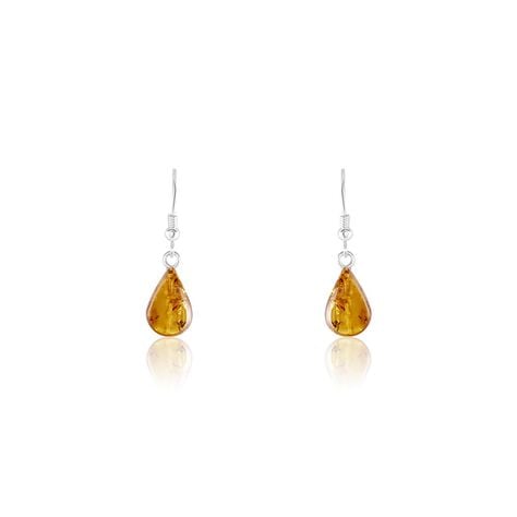 Boucles D'oreilles Pendantes Argent Blanc Mareme Ambre - Pendantes Femme | Marc Orian
