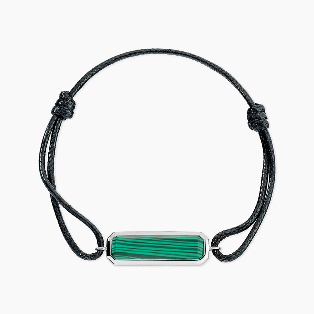 Bracelet Stones Argent Blanc Malachite - Bracelets cordons Homme | Marc Orian