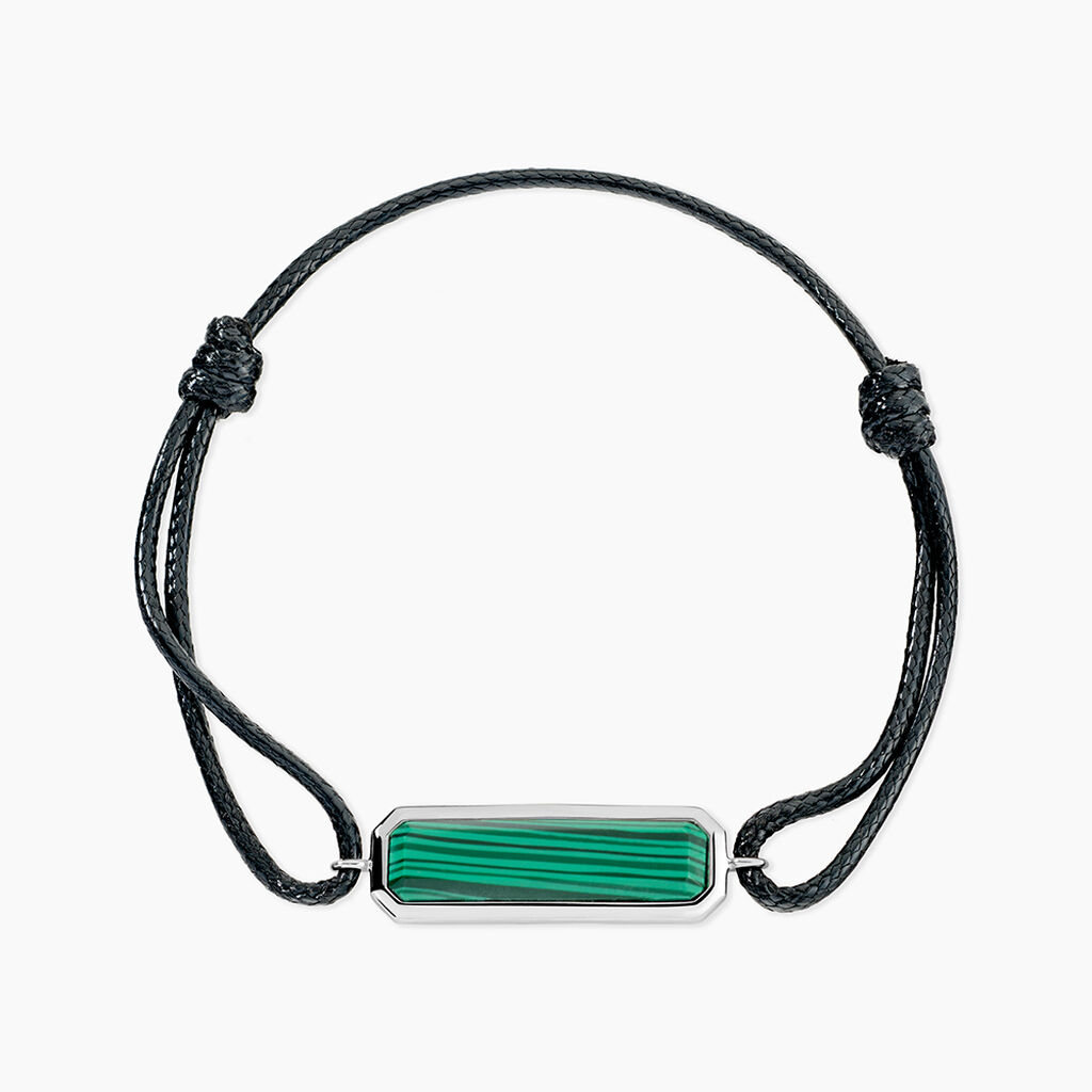 Bracelet Stones Argent Blanc Malachite - Bracelets cordons Homme | Marc Orian