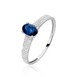 Bague Crista Or Blanc Saphir Et Diamant - Solitaires Femme | Marc Orian