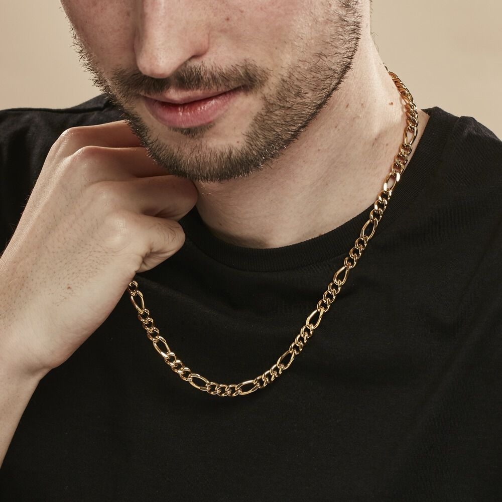 Collier Maille Acier Doré Virgil - Colliers fantaisie Homme | Marc Orian