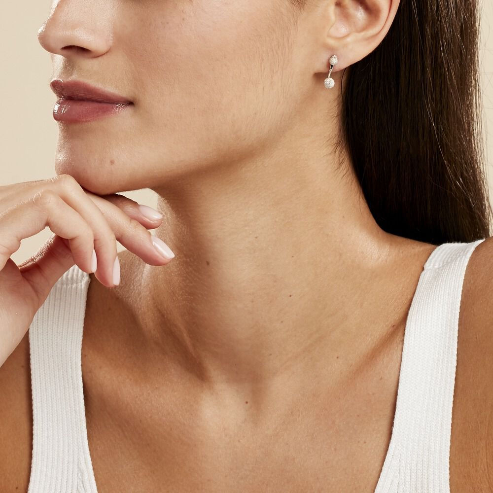 Bijoux D'oreilles Rosely Argent Blanc - Piercings d'oreilles Femme | Marc Orian