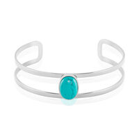 Bracelet Jonc Eline Acier Blanc Pierre De Synthese