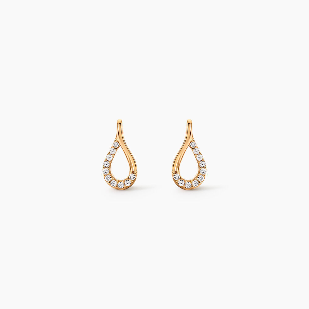 Boucles D'Oreilles Puces Monia Plaqu&eacute; Or Jaune Oxyde De Zirconium - Puces Femme | Marc Orian