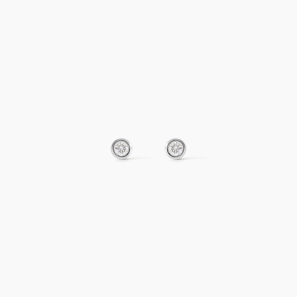 Boucles D'oreilles Puces Ofelia Or Blanc Diamant - Boucles d'oreilles mariage Femme | Marc Orian