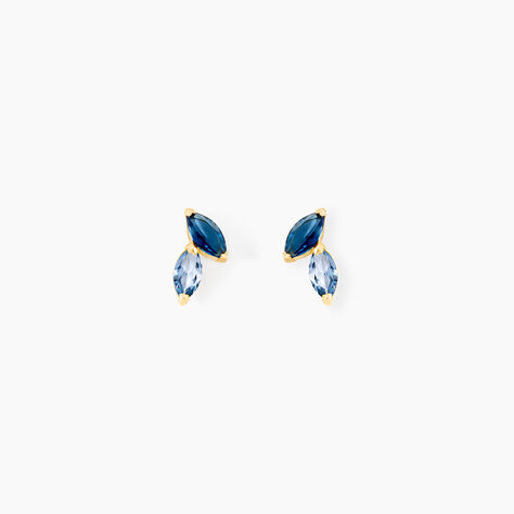 Boucles D'oreilles Puces Pelya Or Jaune Oxyde De Zirconium - Puces Femme | Marc Orian