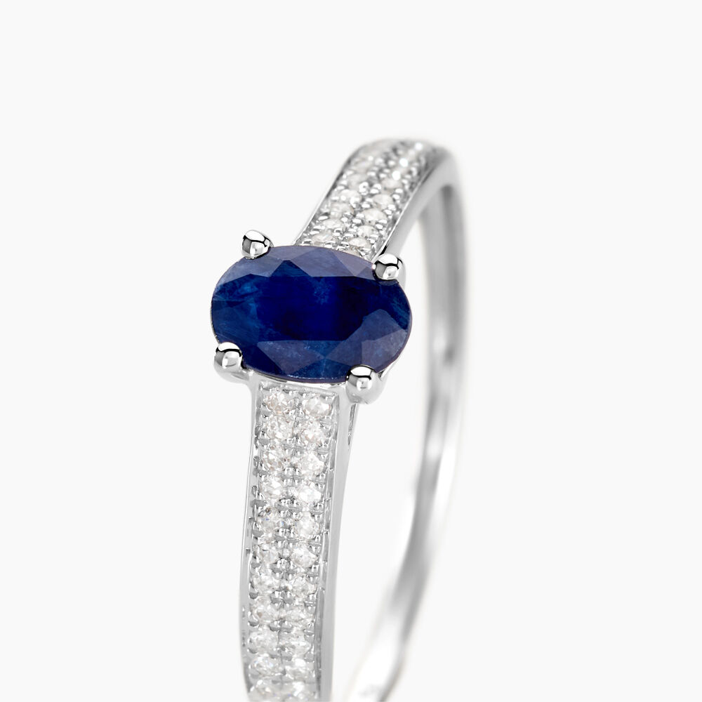 Bague Crista Or Blanc Saphir Et Diamant - Solitaires Femme | Marc Orian