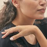 Boucles D'oreilles Puces Demi Lune Or Blanc Diamant - Puces Femme | Marc Orian