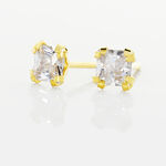 Boucles D'oreilles Puces Doreen Carre Or Jaune Oxyde De Zirconium - Puces Femme | Marc Orian