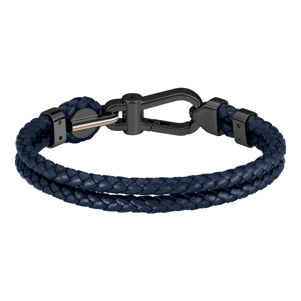 Bracelet Boss Ares Prime Cuir De Veau Bleu - Bracelets cuir Homme | Marc Orian